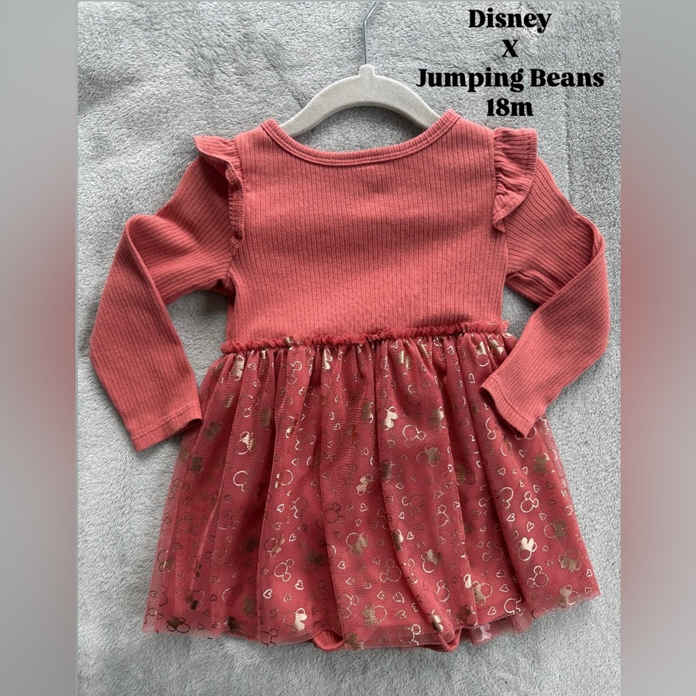 Disney x Jumping Beans Coral Dress with Tulle Skirt